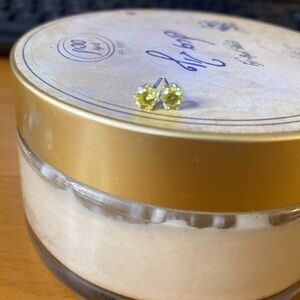 Swarovski Crystal Sterling Silver Overlay Stud Earrings Yellow NWT